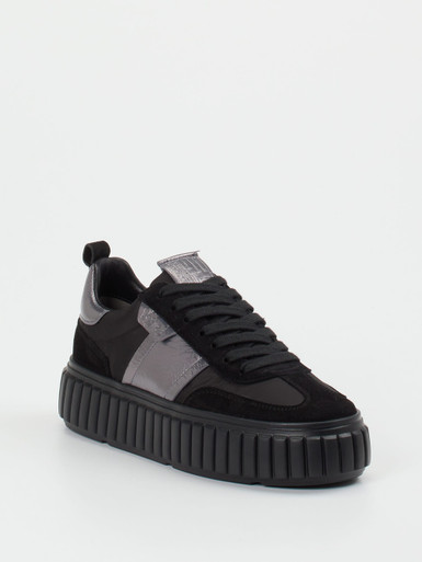 Kennel & Schmenger – Sneaker aus Veloursleder und Textil Schwarz