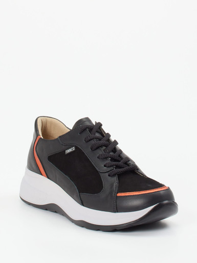 Finn Comfort – Sneaker aus Kalbleder mit Nubukdetails