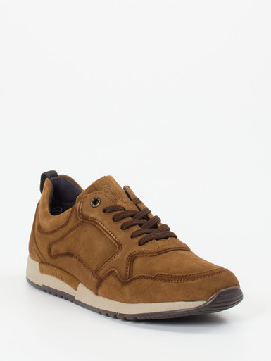 Sioux – Sneaker aus Veloursleder cognacbraun