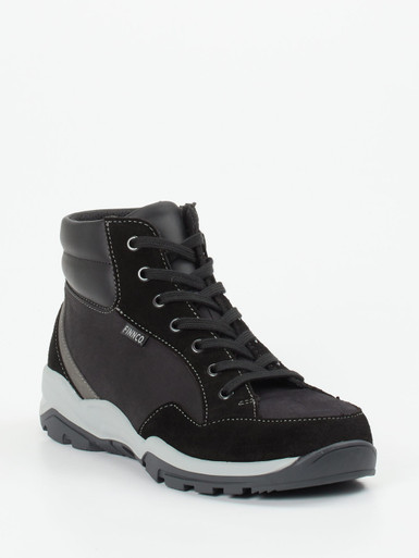 Finn Comfort – Schnürstiefelette aus Nubukleder schwarz