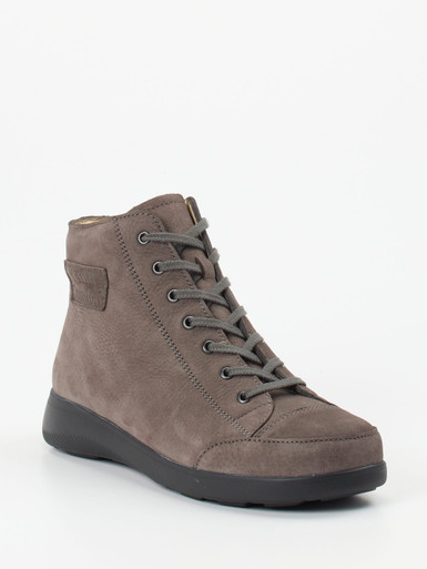 Finn Comfort – Schnürboots aus Nubukleder schlammgrau