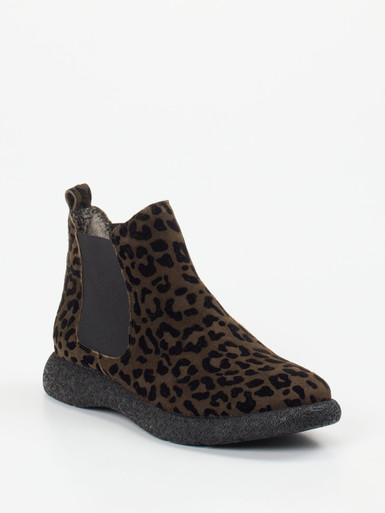 Donna Carolina – Chelsea Boots aus Veloursleder Leoprint