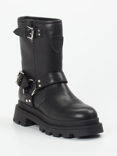 Blauer – Biker Boots aus Kalbleder schwarz