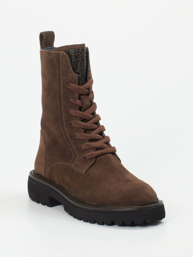 Maripé – Schnürboots aus Veloursleder Braun