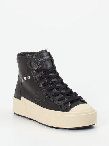 Philippe Model – High-Top Sneaker aus Kalbleder schwarz
