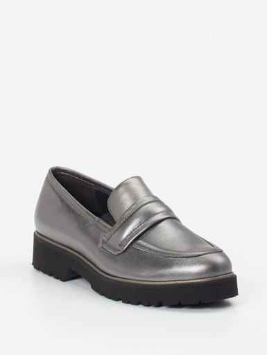 Semler – Loafer aus Metallicleder in Silber