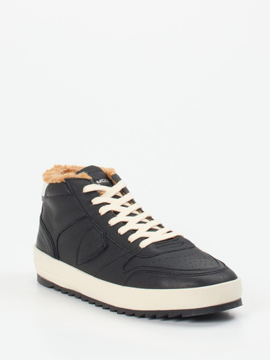 Philippe Model – High-Top Sneaker aus Kalbleder schwarz