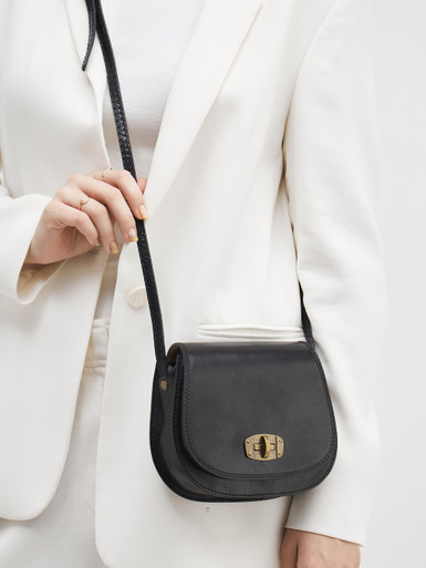 Marlon Firenze – Schultertasche aus Kalbleder Schwarz