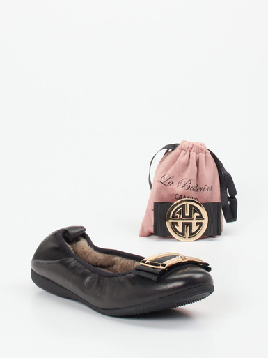 La Ballerina – Ballerinas aus Lammleder in Schwarz