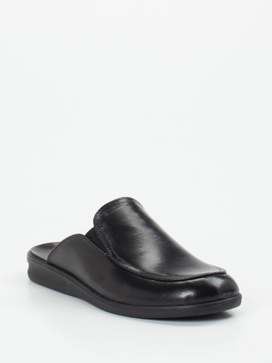 Josef Seibel Relax – Pantoffeln aus Kalbleder schwarz