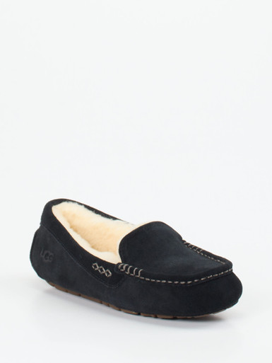 UGG – Mokassin-Slipper aus Veloursleder Schwarz