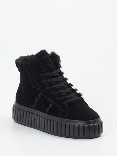 Kennel & Schmenger – High-Top Sneaker aus Veloursleder schwarz