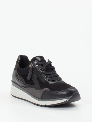 Gabor Comfort – Komfort-Sneaker aus Stretch und Leder schwarz