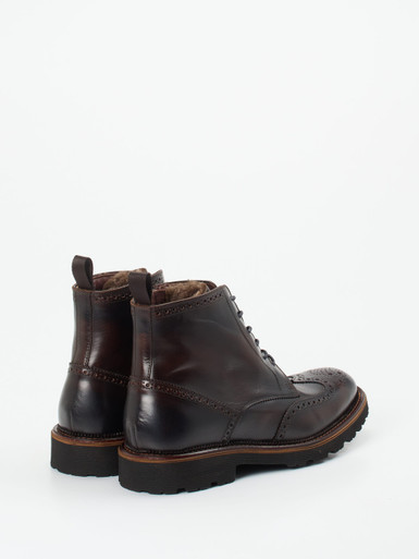 Ralph Harrison – Brogue-Boots aus Kalbleder dunkelbraun