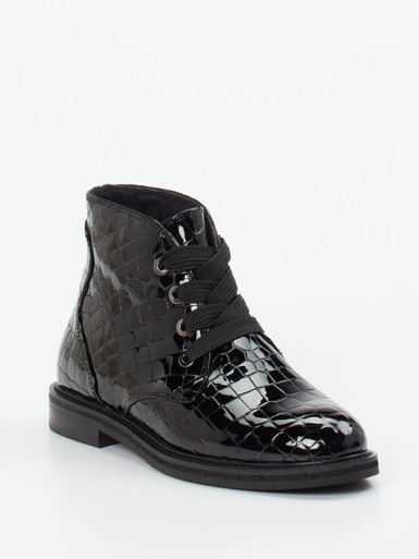 Maripé – Schnürboots aus Lackleder in Schwarz