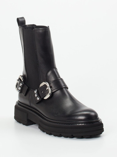 Kennel & Schmenger – Biker Boots aus Kalbleder schwarz