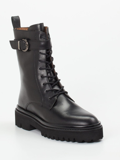 Ralph Harrison – Schnürboots aus Kalbleder Schwarz