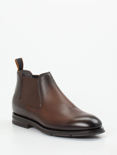 Santoni – Chelsea Boots aus Kalbleder Dunkelbraun