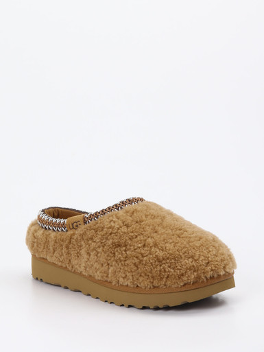UGG – Fell-Pantoletten aus Lammfell karamellbraun