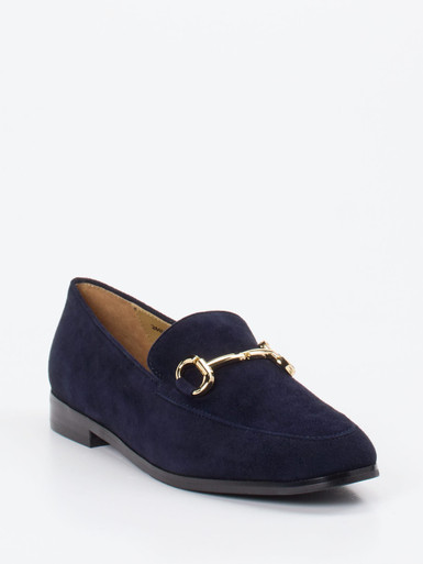 Di Lauro – Loafer aus Veloursleder Dunkelblau