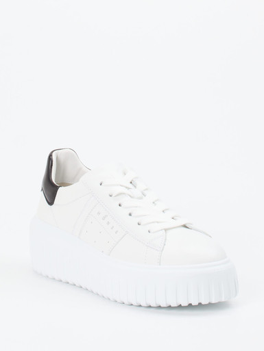 Hogan – Plateau-Sneaker aus Kalbleder weiß