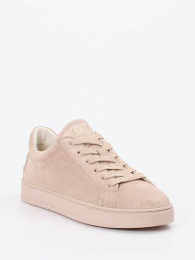 Tod's – Sneaker aus Veloursleder in Beige