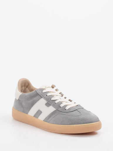 Hogan – Sneaker aus Veloursleder hellgrau
