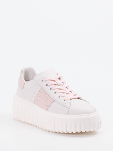 Hogan – Plateau-Sneaker aus Kalbleder Offwhite