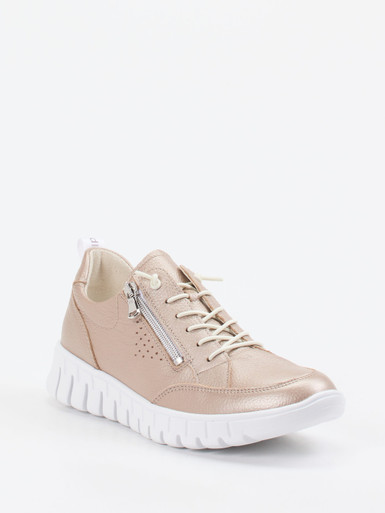 Waldläufer – Komfort-Sneaker aus Metallicleder Roségold
