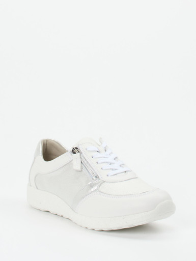 Waldläufer – Komfort-Sneaker aus Stretchleder weiß