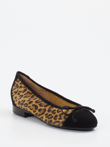 Mannori – Ballerinas aus Veloursleder Leoprint