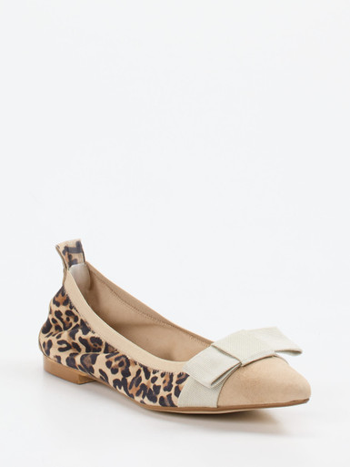 Andrea Puccini – Spitzballerinas aus Veloursleder Leoprint