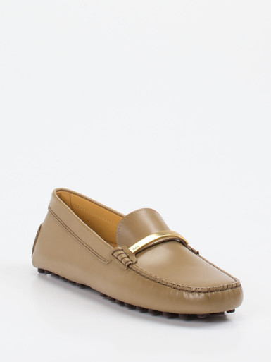 Tod's – Loafer aus Kalbleder in Sandbeige