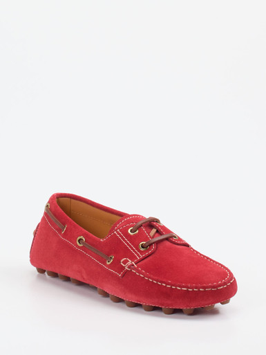 Tod's – Mokassin aus Veloursleder tomatenrot