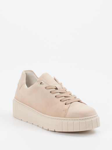 Gabor Comfort – Plateau-Sneaker aus Veloursleder beige