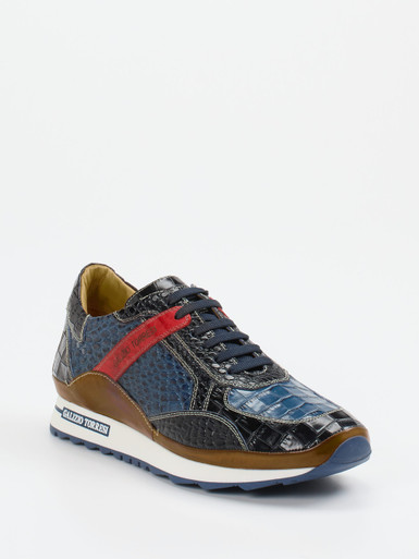 Galizio Torresi – Sneaker aus geprägtem Leder blau