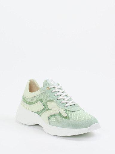 DL Sport – Sneaker aus Veloursleder und Mesh mintgrün