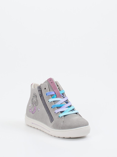 Ricosta – High-Top Sneaker aus Veloursleder hellgrau