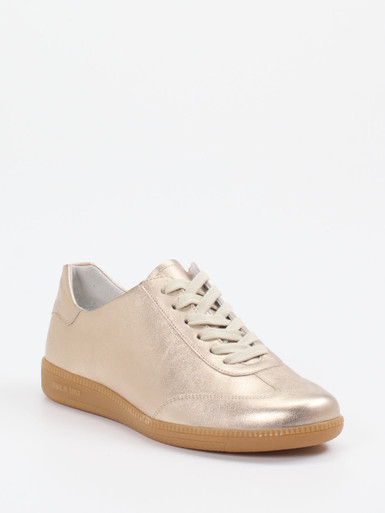 Semler – Sneaker aus Metallicleder in Champagnergold