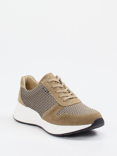 Finn Comfort – Komfort-Sneaker aus Veloursleder beige