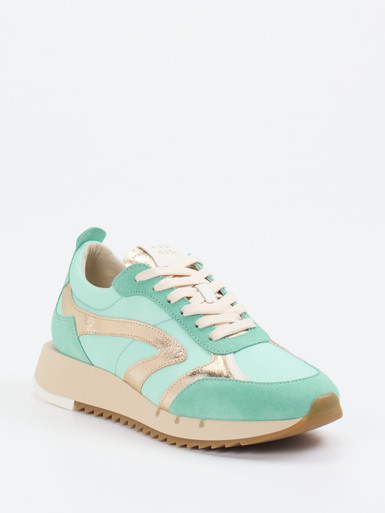 Piedi Nudi – Sneaker aus Veloursleder und Textil mintgrün