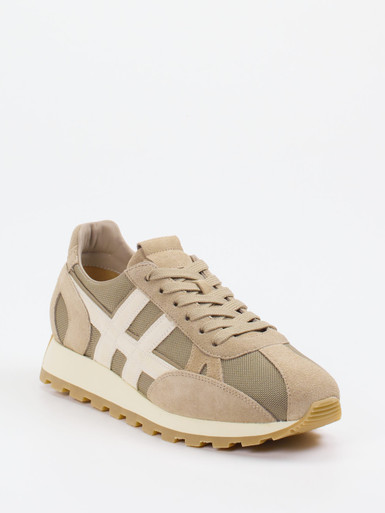Hogan – Sneaker aus Veloursleder und Mesh sandbeige