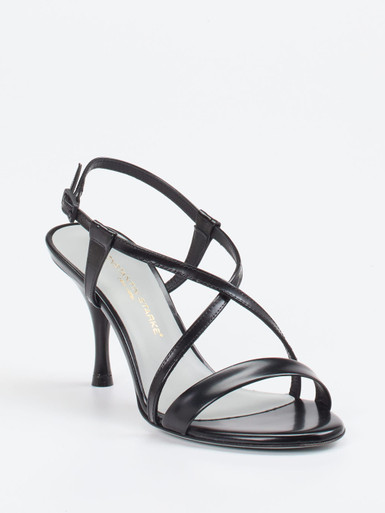 Konstantin Starke – Sandaletten aus Hochglanzleder Schwarz