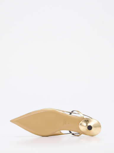 Konstantin Starke – Slingpumps aus Metallicleder Gold