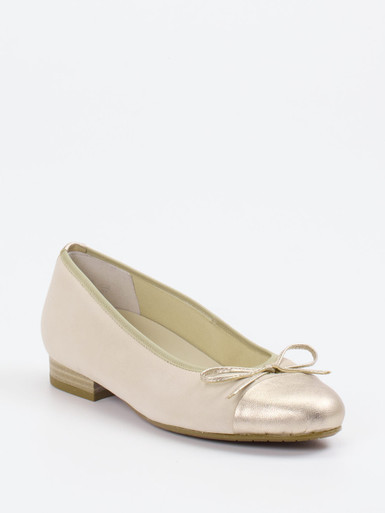 Semler – Ballerinas aus Veloursleder in Beige