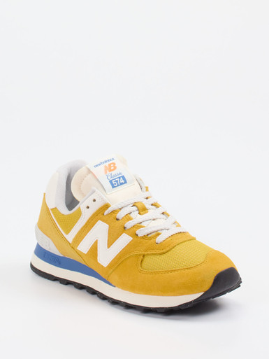 New Balance – Sneaker aus Veloursleder Senfgelb