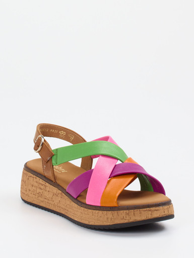 Gabor Comfort – Plateau-Sandale aus Kalbleder multicolor