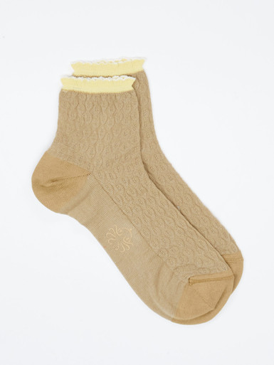 Alto Milano – Sneakersocke aus Baumwollmix beige