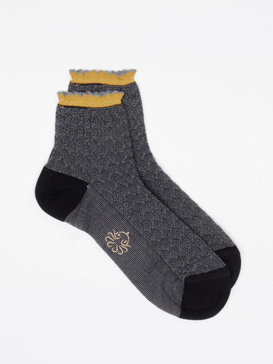 Alto Milano – Kurzsocken aus Baumwollmix mit Wellenkante