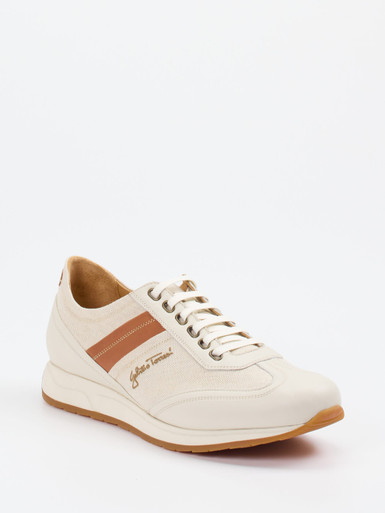 Galizio Torresi – Sneaker aus Leder und Canvas beige